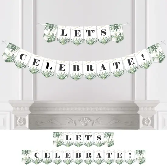 Big Dot of Happiness Boho Botanical - Greenery Party Bunting Banner - Party Decorations - Let's Celebrate {1}