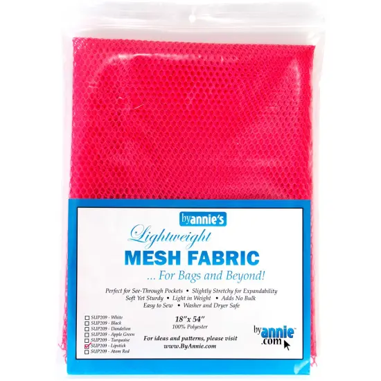 ByAnnie's Lightweight Mesh Fabric 18"X54" 100% Polyester-Lipstick {1}