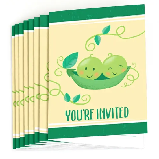 Big Dot of Happiness Double the Fun - Twins Two Peas in a Pod - Fill-in Baby Shower or First Birthday Party Invitations (8 Count) {3}
