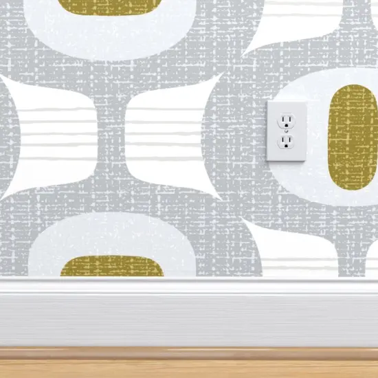 Peel & Stick Wallpaper 2FT Wide Mid Mod Orbs Retro Modern 70S 60S Midcentury Custom Removable Wallpaper by Spoonflower {4}