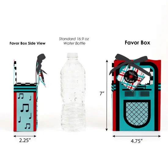 Big Dot of Happiness 50's Sock Hop - 1950s Rock N Roll Party Favor Boxes - Set of 12 {3}