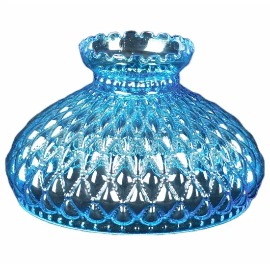 Lehman's 10" Blue Diamond Quilt Oil Lamp Shade {1}