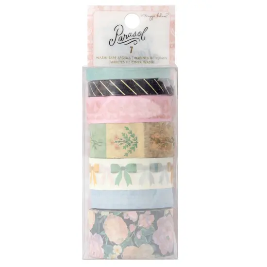 Maggie Holmes Parasol Washi Tape 7/Pkg-W/Gold Foil Accents {1}