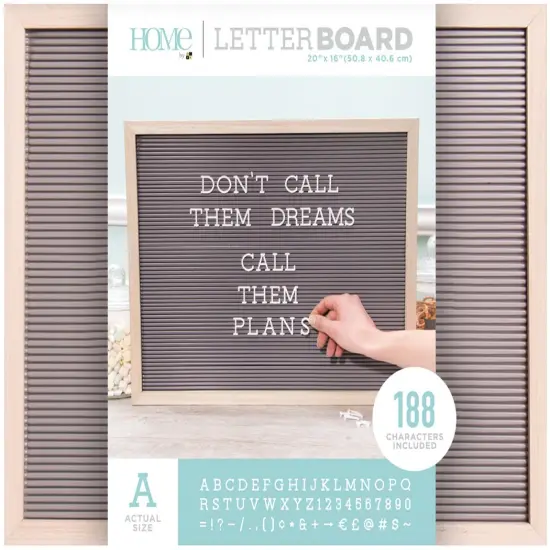 DCWV Framed Letterboard 20"X16"-Natural W/Gray Insert {1}