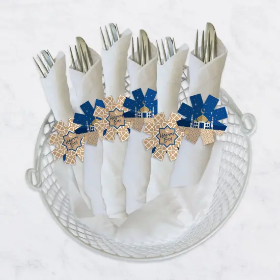 Big Dot of Happiness Ramadan - Eid Mubarak Party Paper Napkin Holder - Happy Eid Napkin Rings - Set of 24 {4}