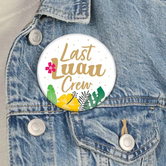 Big Dot of Happiness Last Luau - 3 inch Tropical Bachelorette Party and Bridal Shower Badge - Pinback Buttons - Set of 8 {4}