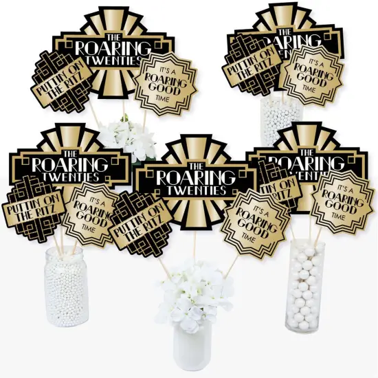 Big Dot of Happiness Roaring 20's - 1920s Art Deco Jazz Party Centerpiece Sticks - Table Toppers - Set of 15 {3}