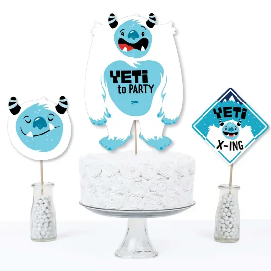 Big Dot of Happiness Yeti to Party - Abominable Snowman Party or Birthday Party Centerpiece Sticks - Table Toppers - Set of 15 {4}