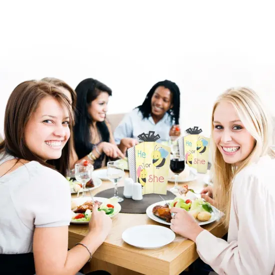 Big Dot of Happiness What Will It Bee - Table Decorations - Gender Reveal Fold and Flare Centerpieces - 10 Count {7}