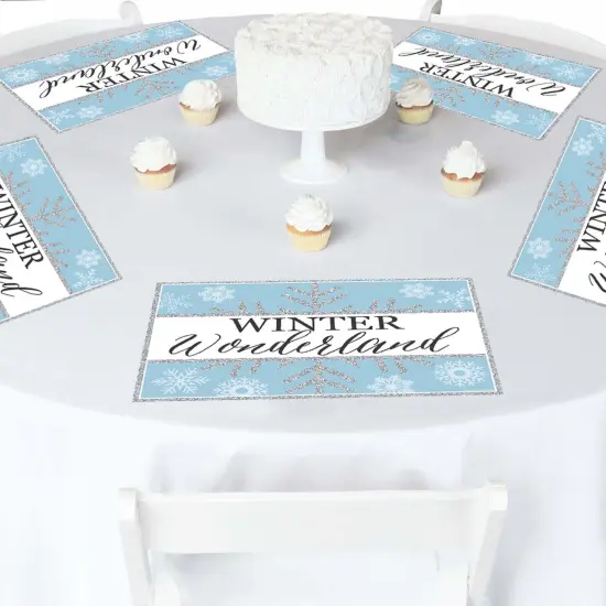 Big Dot of Happiness Winter Wonderland - Party Table Decorations - Snowflake Holiday Party and Winter Wedding Placemats - Set of 16 {3}