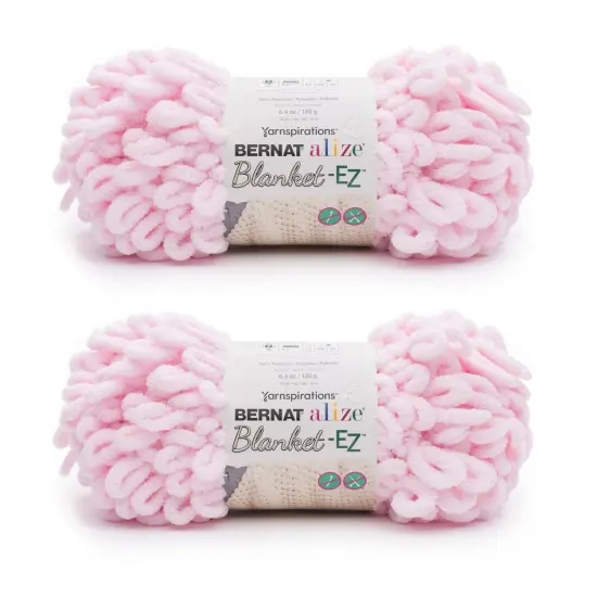 Bernat Alize Blanket Powder Pink Yarn - 2 Pack of 180g/6.4oz - Polyester - 7 Jumbo - 18 Yards - Knitting/Crochet {1}