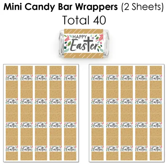 Big Dot of Happiness Religious Easter - Mini Candy Bar, Round Candy, & Circle Stickers - Christian Holiday Party Candy Favor Sticker Kit - 304 Pieces {4}