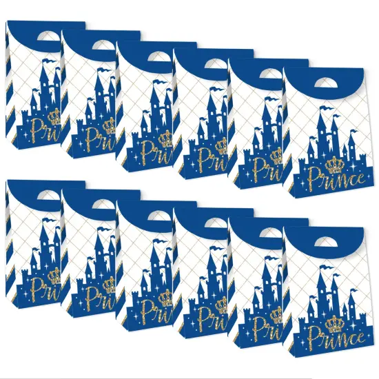 Big Dot of Happiness Royal Prince Charming - Baby Shower or Birthday Gift Favor Bags - Party Goodie Boxes - Set of 12 {6}