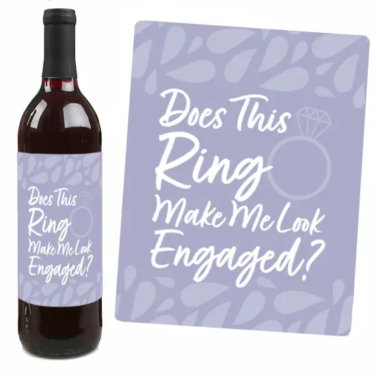 Big Dot of Happiness Purple Elegantly Simple - Wedding or Bridal Shower Guest Party Favors Decorations- Wine Bottle Label Stickers - Set of 4 {7}