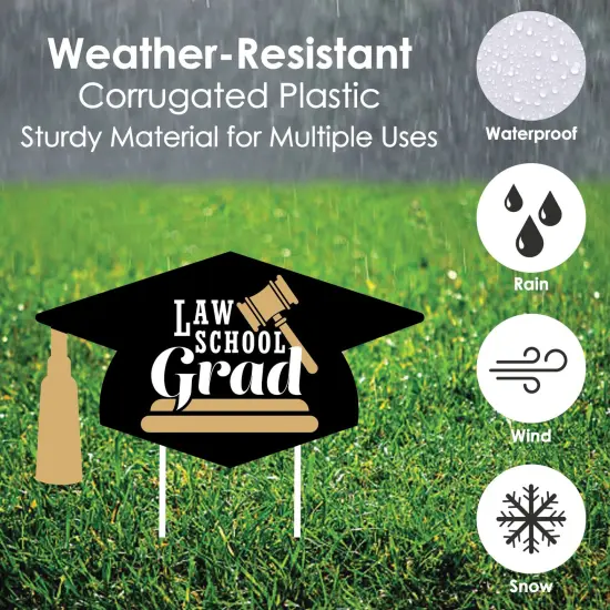 Big Dot of Happiness Law School Graduation Lawn Decorations - 10 Piece {6}