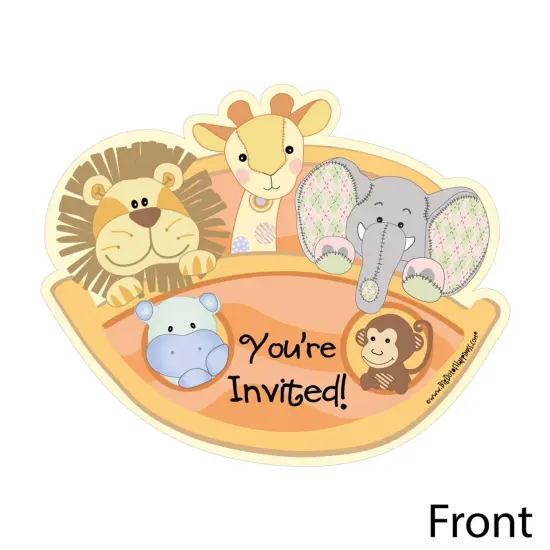 Big Dot of Happiness Noah's Ark - Shaped Fill-in Invitations - Baby Shower Invitation Cards with Envelopes - Set of 12 {3}