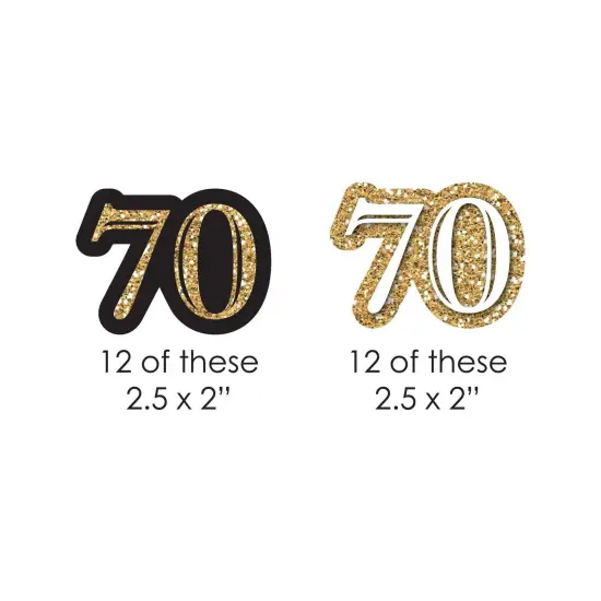 Big Dot of Happiness Adult 70th Birthday - Gold - DIY Shaped Birthday Party Cut-Outs - 24 Count {3}