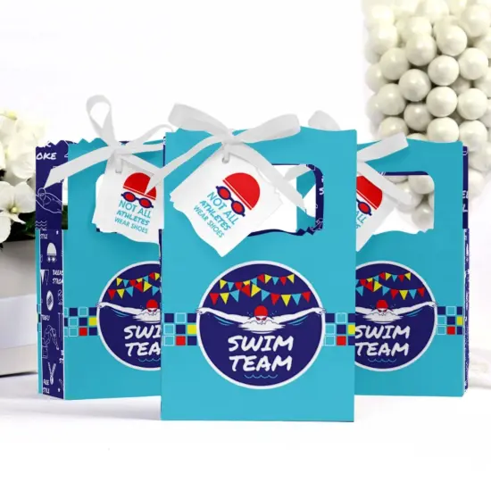Big Dot of Happiness Making Waves - Swim Team - Swimming Party or Birthday Party Favor Boxes - Set of 12 {4}