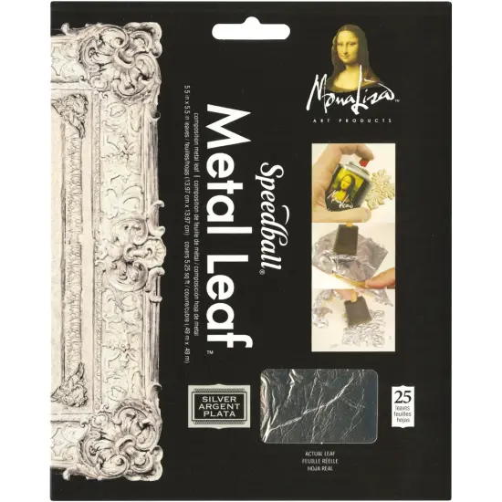 Speedball Mona Lisa Metal Leaf Sheets 5.5"X5.5" 25/Pkg-Silver {1}