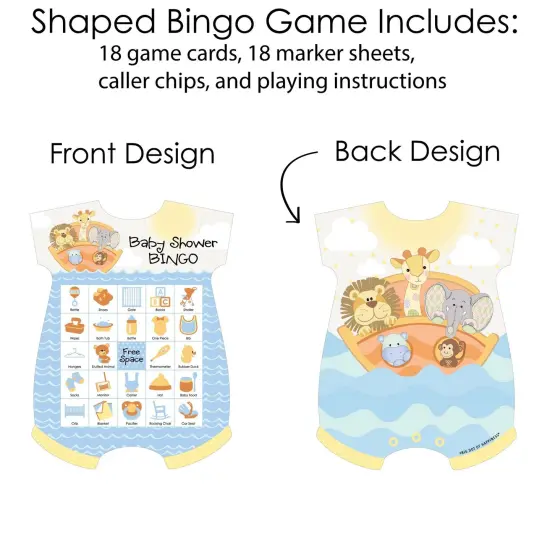 Big Dot of Happiness Noah&rsquo;s Ark - Picture Bingo Cards and Markers - Baby Shower Shaped Bingo Game - Set of 18 {4}