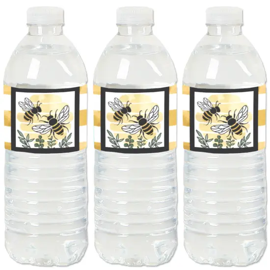 Big Dot of Happiness Little Bumblebee - Bee Baby Shower or Birthday Party Water Bottle Sticker Labels - Set of 20 {1}