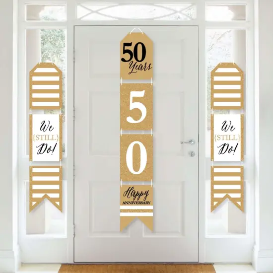 Big Dot of Happiness We Still Do - 50th Wedding Anniversary - Hanging Vertical Paper Door Banners - Party Wall Decoration Kit - Indoor Door Decor {1}