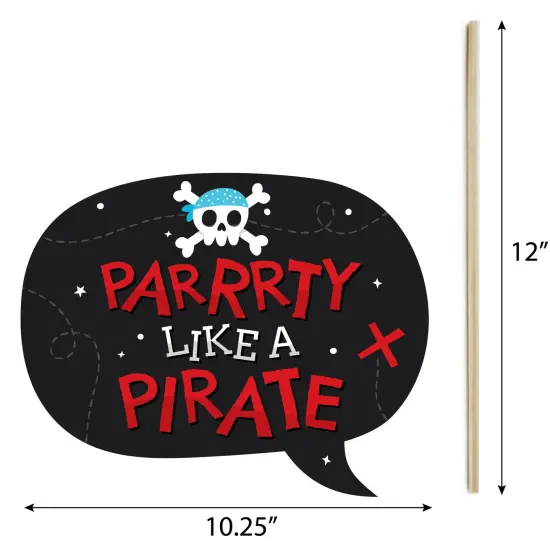 Big Dot of Happiness Pirate Ship Adventures - Skull Birthday Party Photo Booth Props Kit - 20 Count {7}