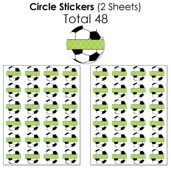Big Dot of Happiness Goaaal - Soccer - Baby Shower or Birthday Party Candy Favor Sticker Kit - 304 Pieces {7}