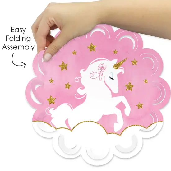 Big Dot of Happiness Rainbow Unicorn - Magical Unicorn Baby Shower or Birthday Party Round Table Decorations - Paper Chargers - Place Setting For 12 {6}
