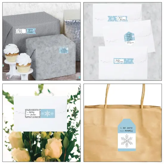 Big Dot of Happiness Winter Wonderland - Snowflake Holiday Party and Winter Wedding Gift Tag Labels - To and From Stickers - 12 Sheets - 120 Stickers {7}