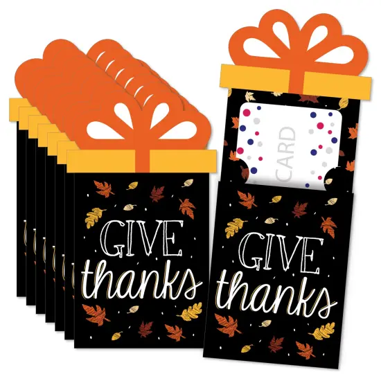 Big Dot of Happiness Give Thanks - Thanksgiving Party Money and Gift Card Sleeves - Nifty Gifty Card Holders - Set of 8 {1}