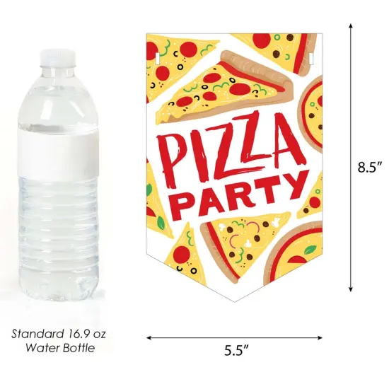 Big Dot of Happiness Pizza Party Time - Baby Shower or Birthday Party Bunting Banner - Party Decorations - Pizza Party Time {3}