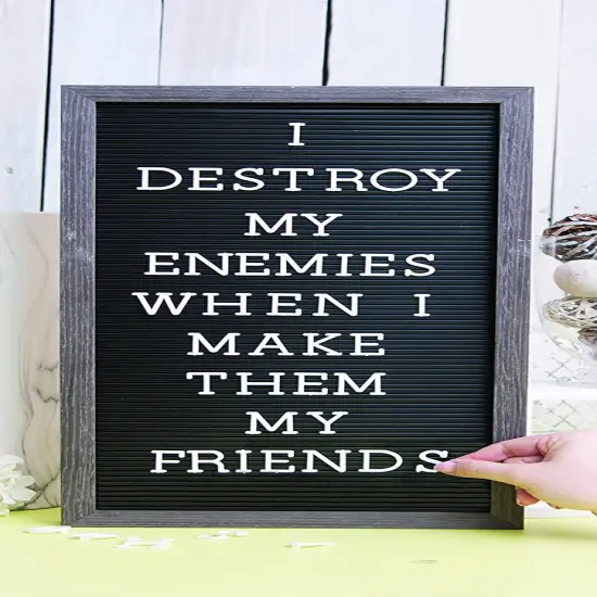 DCWV Framed Letterboard 10"X20"-Gray Stained W/Black Insert {4}