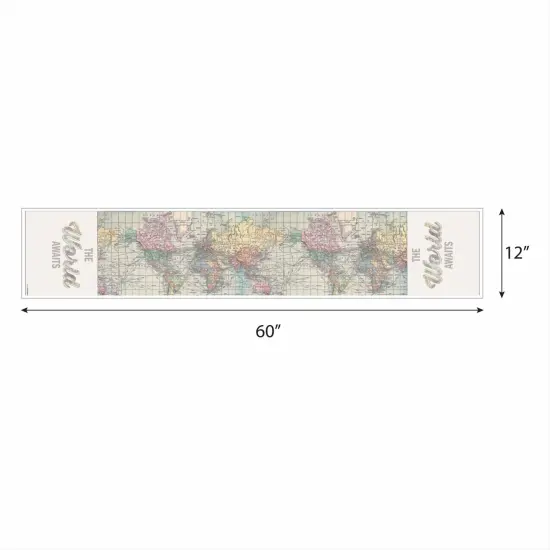 Big Dot of Happiness World Awaits - Petite Travel Themed Party Paper Table Runner - 12 x 60 inches {4}