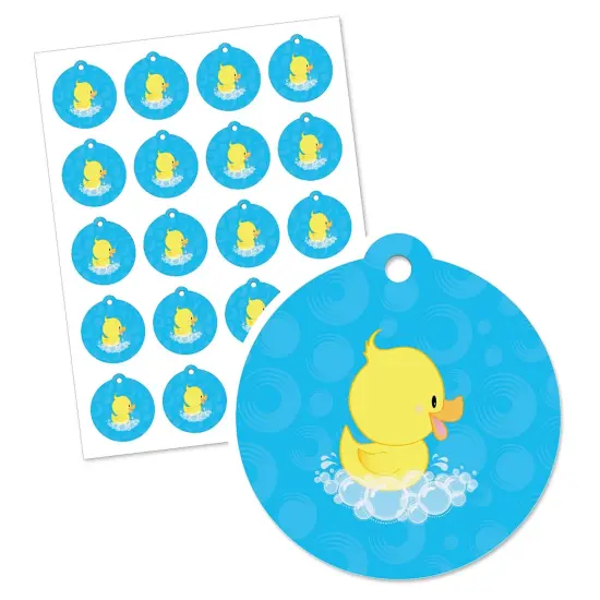 Big Dot of Happiness Ducky Duck - Baby Shower or Birthday Party Favor Gift Tags (Set of 20) {3}