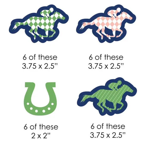 Big Dot of Happiness Kentucky Horse Derby - DIY Shaped Horse Race Party Cut-Outs - 24 Count {3}
