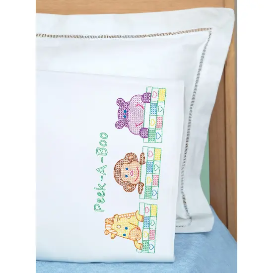 Jack Dempsey Children's Stamped Pillowcase W/Perle Edge-Peek A Boo {2}