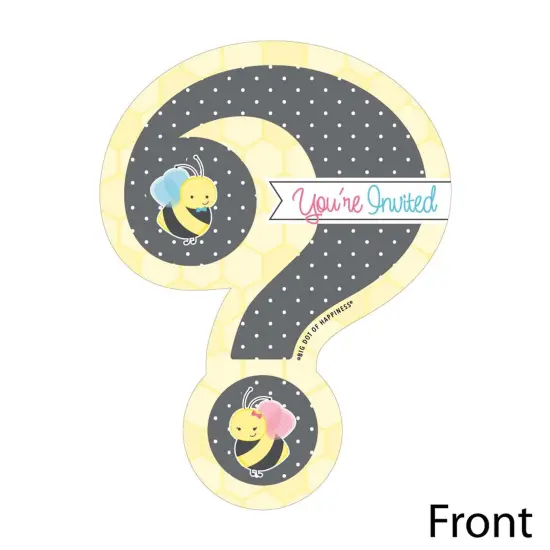 Big Dot of Happiness What Will It Bee - Shaped Fill-In Invitations - Gender Reveal Invitation Cards with Envelopes - Set of 12 {3}