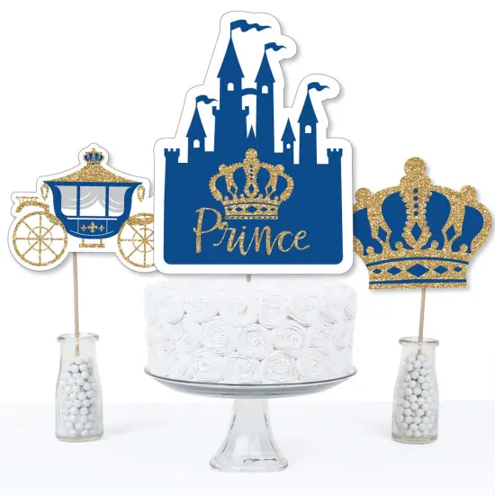 Big Dot of Happiness Royal Prince Charming - Baby Shower or Birthday Party Centerpiece Sticks - Table Toppers - Set of 15 {4}