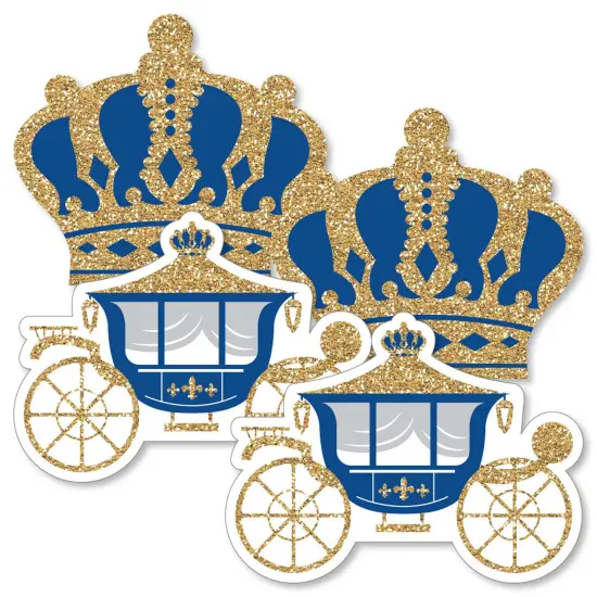 Big Dot of Happiness Royal Prince Charming - Crown & Carriage Decorations DIY Baby Shower or Birthday Party Essentials - Set of 20 {3}