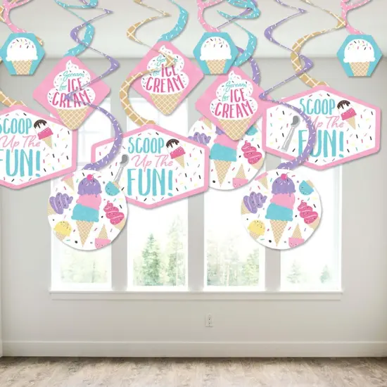 Big Dot of Happiness Scoop Up the Fun - Ice Cream - Sprinkles Party Hanging Decor - Party Decoration Swirls - Set of 40 {4}