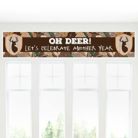 Big Dot of Happiness Gone Hunting - Deer Hunting Camo Happy Birthday Decorations Party Banner {6}