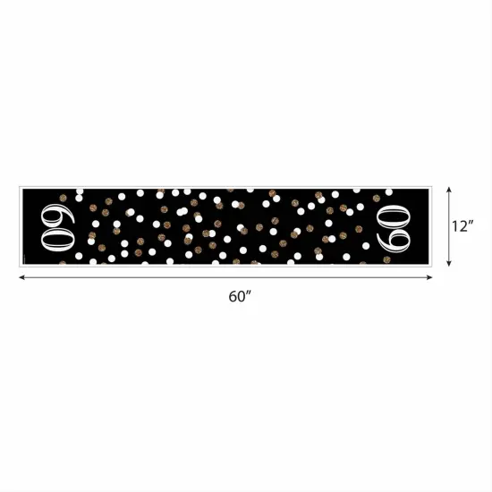 Big Dot of Happiness Adult 60th Birthday - Gold - Petite Birthday Party Paper Table Runner - 12 x 60 inches {4}