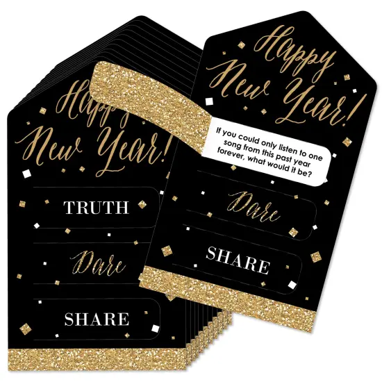 Big Dot of Happiness New Year&rsquo;s Eve - Gold - New Years Eve Party Game Pickle Cards - Truth, Dare, Share Pull Tabs - Set of 12 {1}