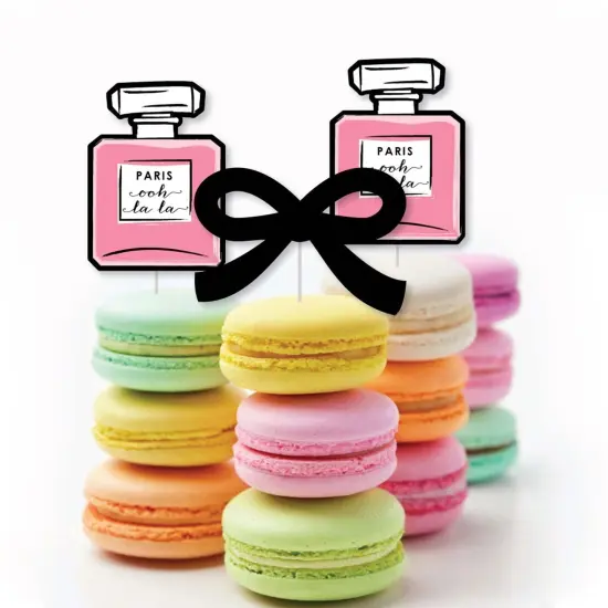 Big Dot of Happiness Paris, Ooh La La - Dessert Cupcake Toppers - Paris Themed Baby Shower or Birthday Party Clear Treat Picks - Set of 24 {6}