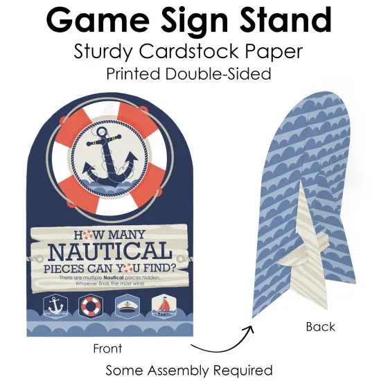 Big Dot of Happiness Ahoy - Nautical - Baby Shower or Birthday Party Scavenger Hunt - 1 Stand and 48 Game Pieces - Hide and Find Game {7}
