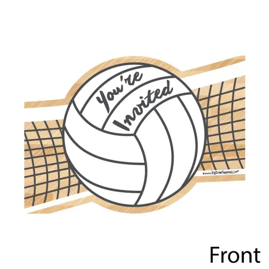 Big Dot of Happiness Bump, Set, Spike - Volleyball - Shaped Fill-in Invites - Baby Shower or Birthday Party Invites Cards with Envelopes - Set of 12 {3}