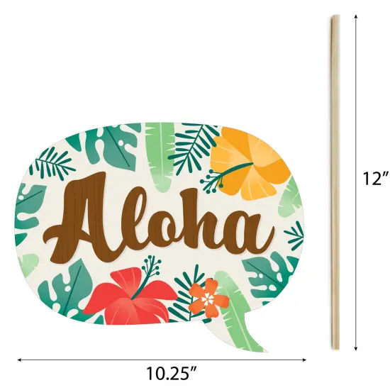 Big Dot of Happiness Tropical Luau - Hawaiian Beach Party Photo Booth Props Kit - 20 Count {7}