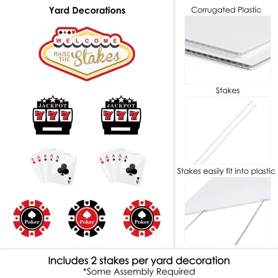 Big Dot of Happiness Las Vegas - Yard Sign & Outdoor Lawn Decorations - Casino Party Yard Signs - Set of 8 {6}