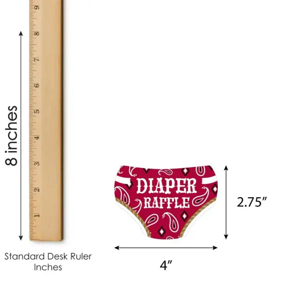 Big Dot of Happiness Little Cowboy - Diaper Shaped Raffle Ticket Inserts - Western Baby Shower Activities - Diaper Raffle Game - Set of 24 {4}